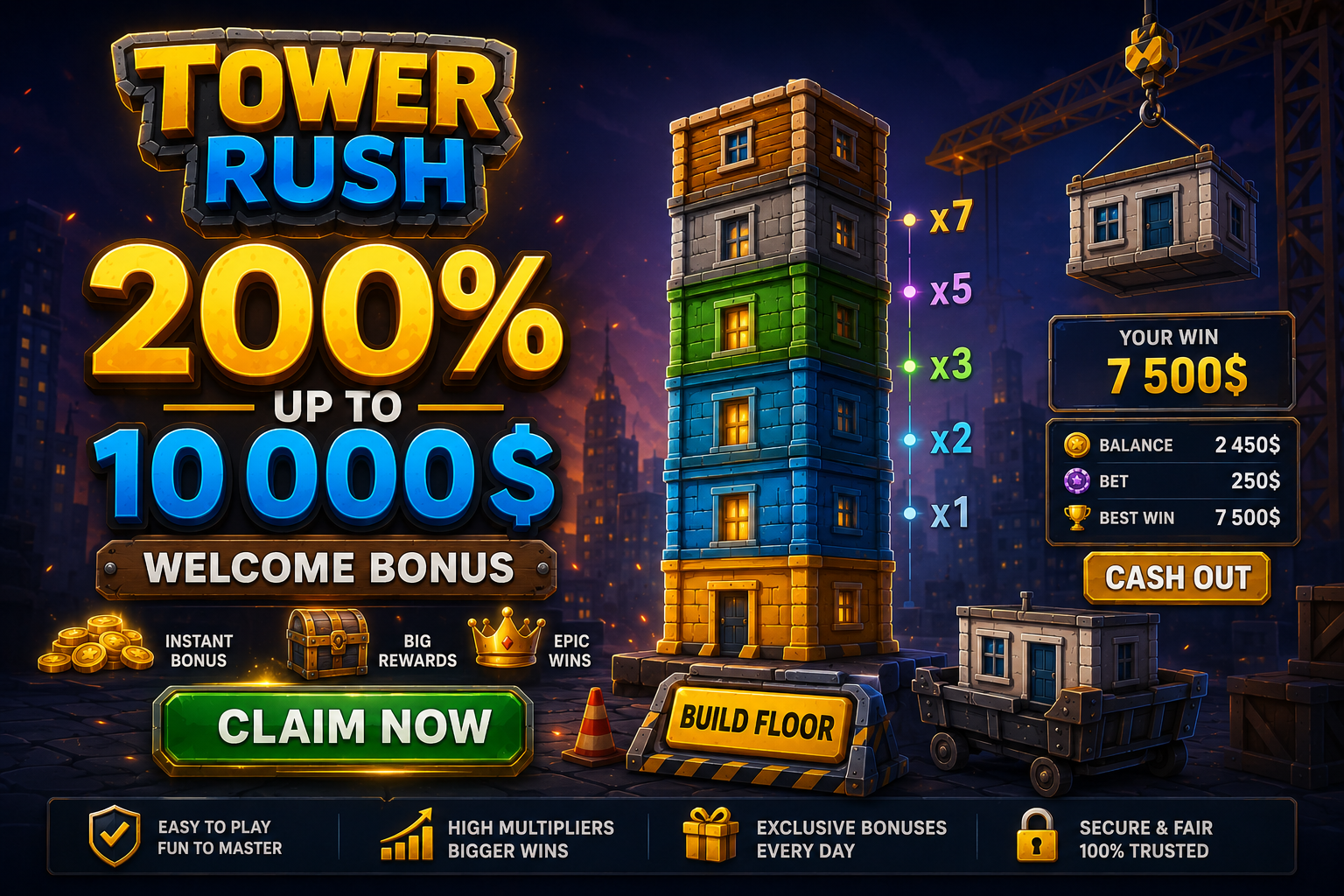 Tower Rush Spiel Willkommensbonus